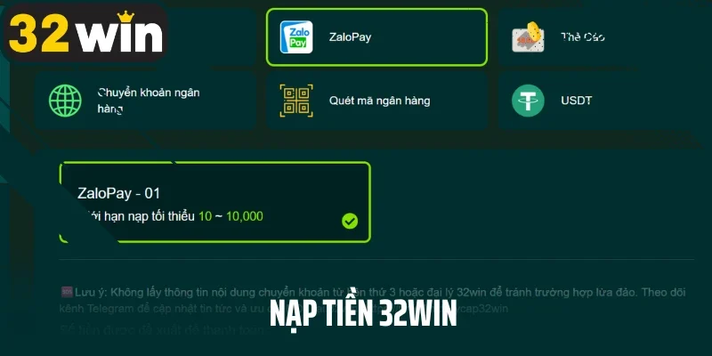 Nạp tiền 32win
