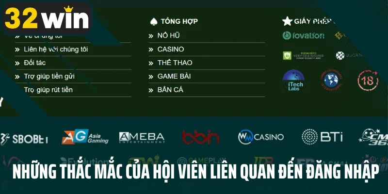 Những thắc mắc của hội viên liên quan đến đăng nhập