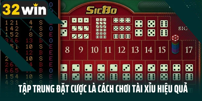 Tập trung đặt cược là cách chơi tài xỉu hiệu quả